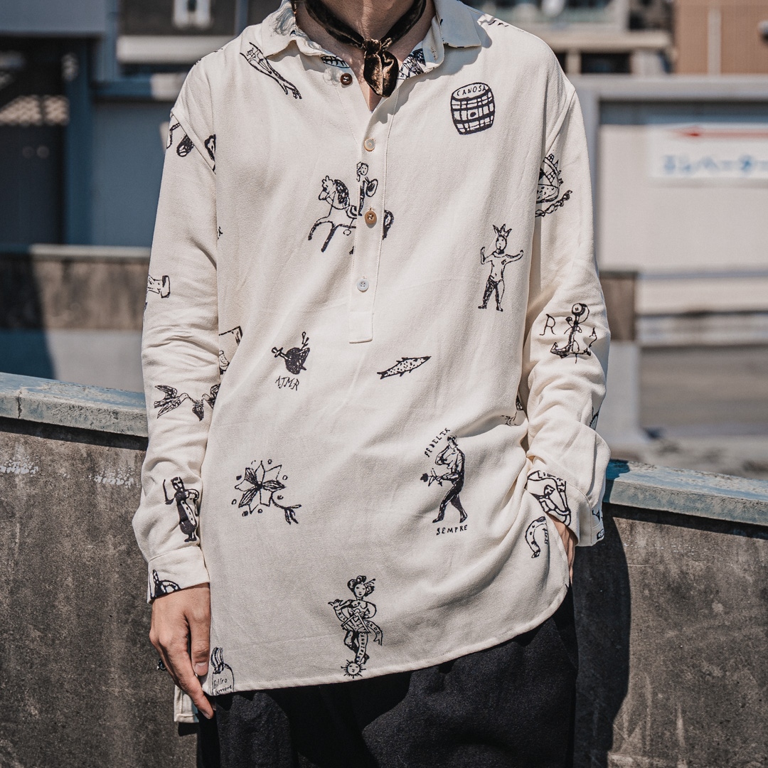 ARCHIVIO J.M.Ribot 21-22AW スケッチプルオーバーシャツ | HUES 福岡