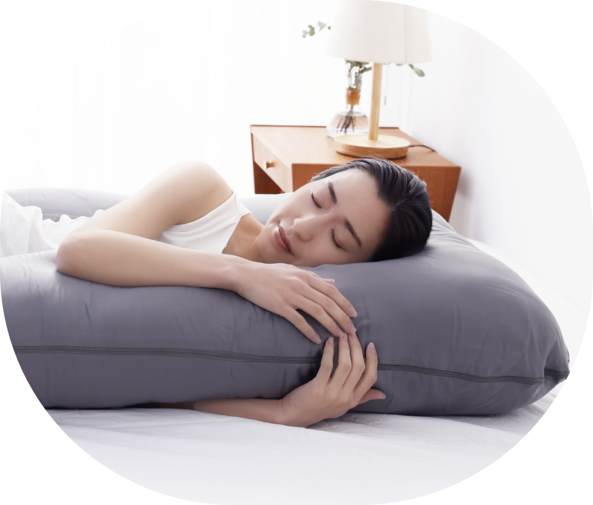 HUGMOTTI ハグモッチプレミアム グレー U字型 抱き枕 ハグモッチ