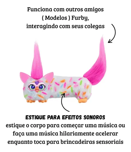 Furby Dj Furblets Berry-cup-cake Pelúcia Interativa Hasbro Branco