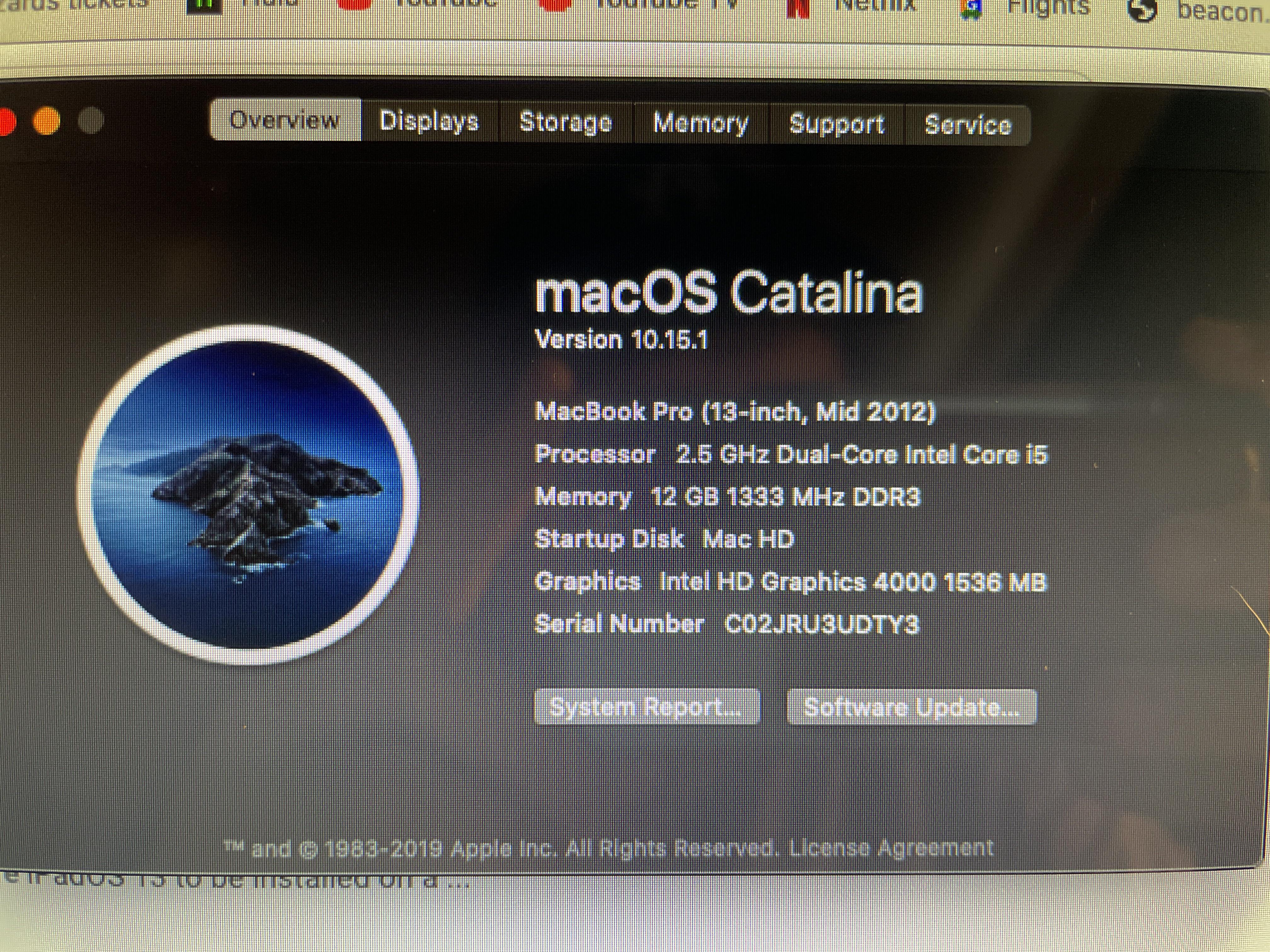 I recently bought a 2012 Macbook Pro. Can it won't let me download