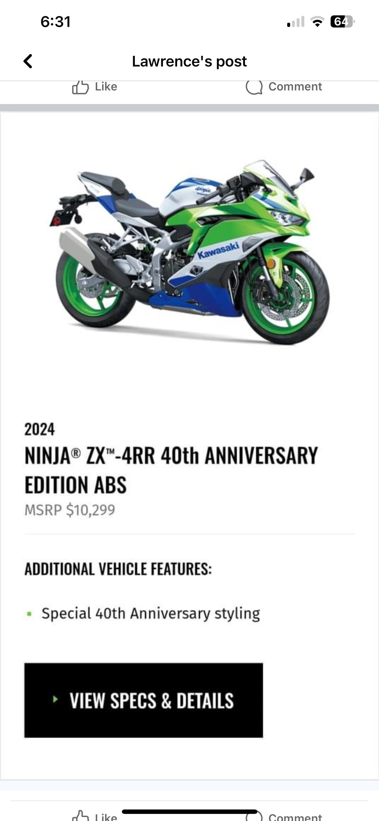 2024年アニバーサリーカラー : r/zx4r