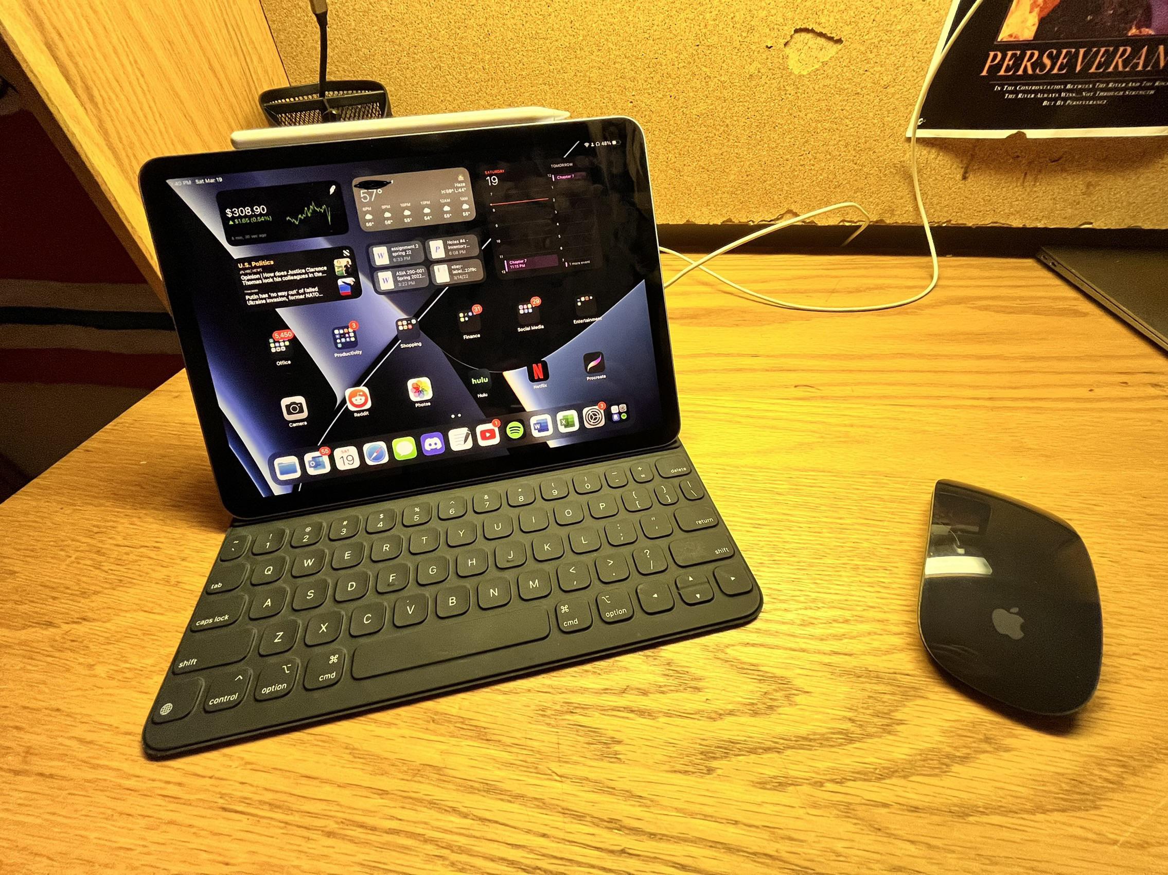My current setup with my iPad Air 4, Smart Folio Keyboard, Apple
