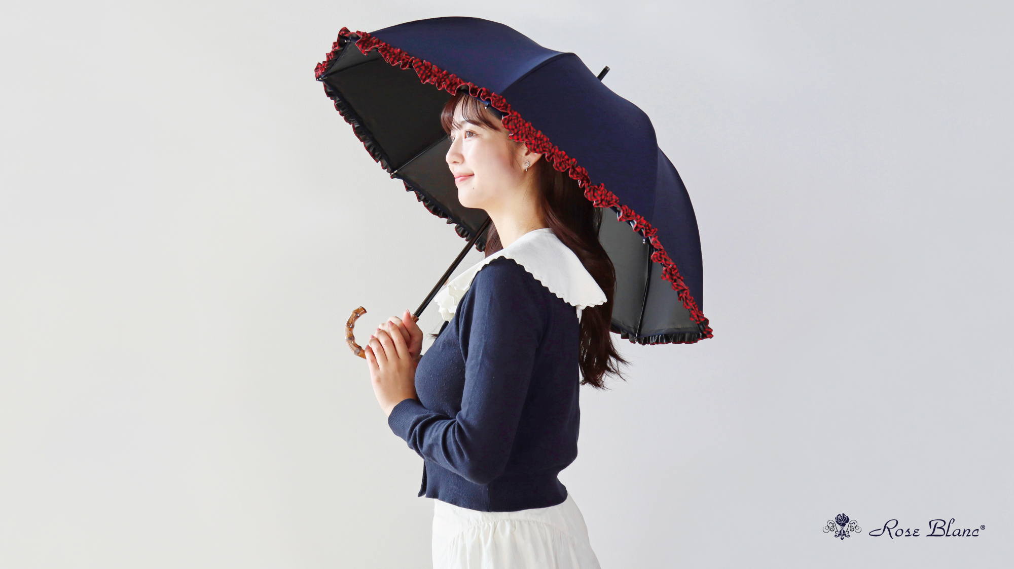 familiar〉　 日傘〈Rose × Blanc 赤系ファミリアチェック