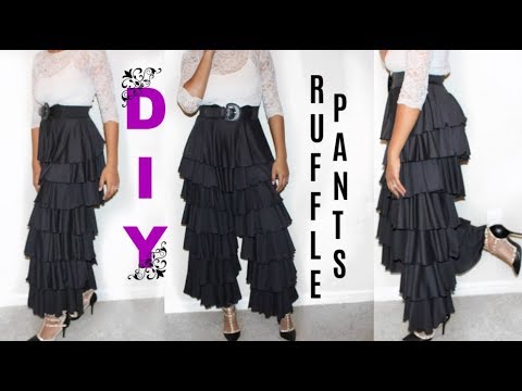 WATCH ME WORK: DIY Ruffle Pants - YouTube