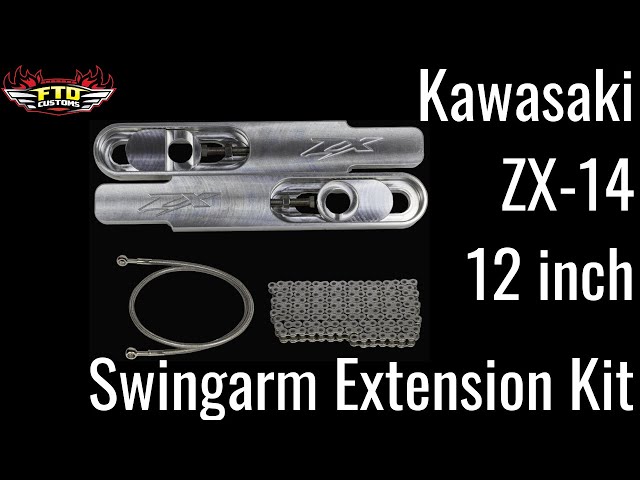 FTD Customs Kawasaki ZX-14 12-inch Swingarm Extension Kit - YouTube