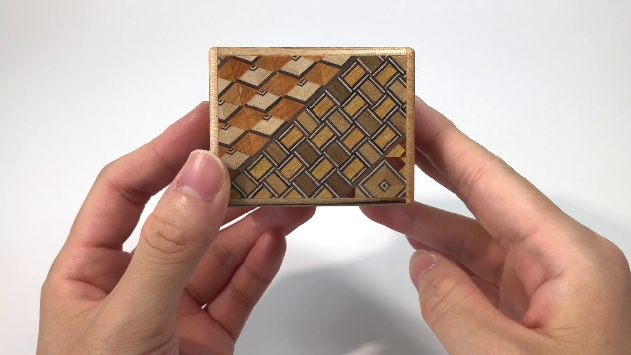 How to open a 2 sun 5 step Yosegi Secret Box 【寄木細工秘密箱2寸5