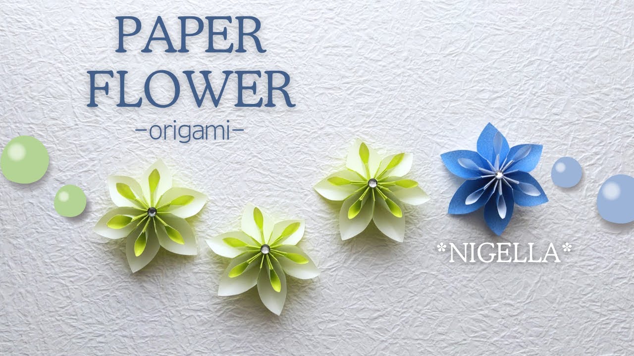 Origami- Paper flower *Nigella* - YouTube