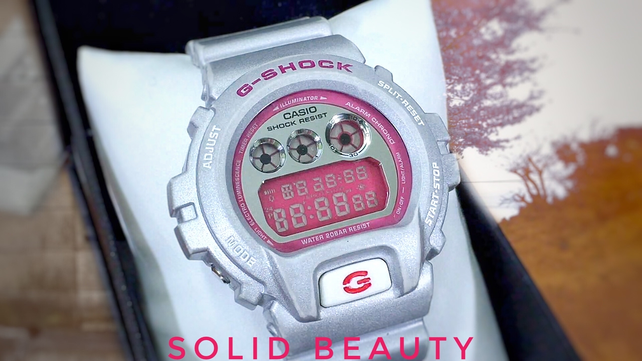 G-Shock DW-6900CB Mirror face in Gray & Pink colorway watch