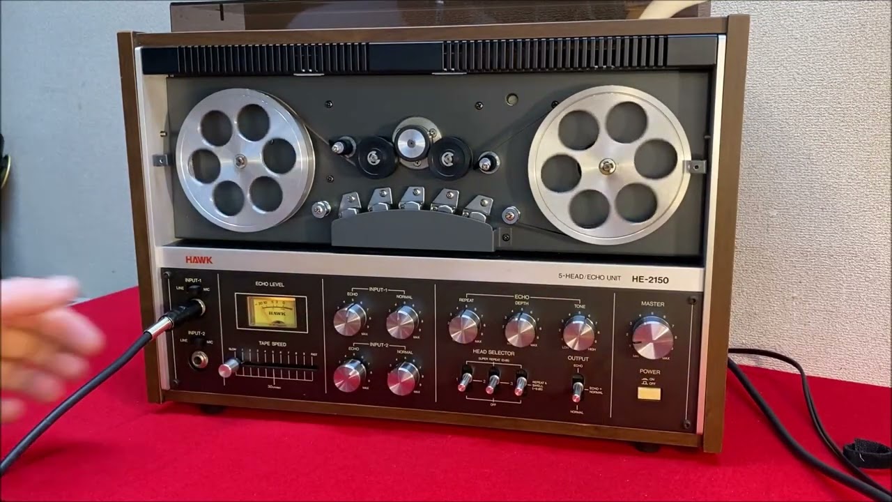 Hawk HE-2150 reel to reel tape delay/echo demo - YouTube