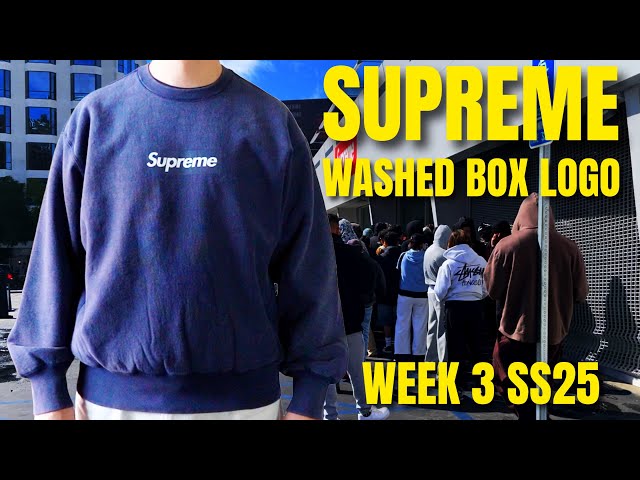 Supreme Washed Box Logo Crewneck In-Store Pick-Up (Week 3 SS 25