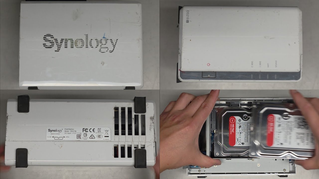 Synology DS218J Disassembly Hard Drive Removal Replacement Swap