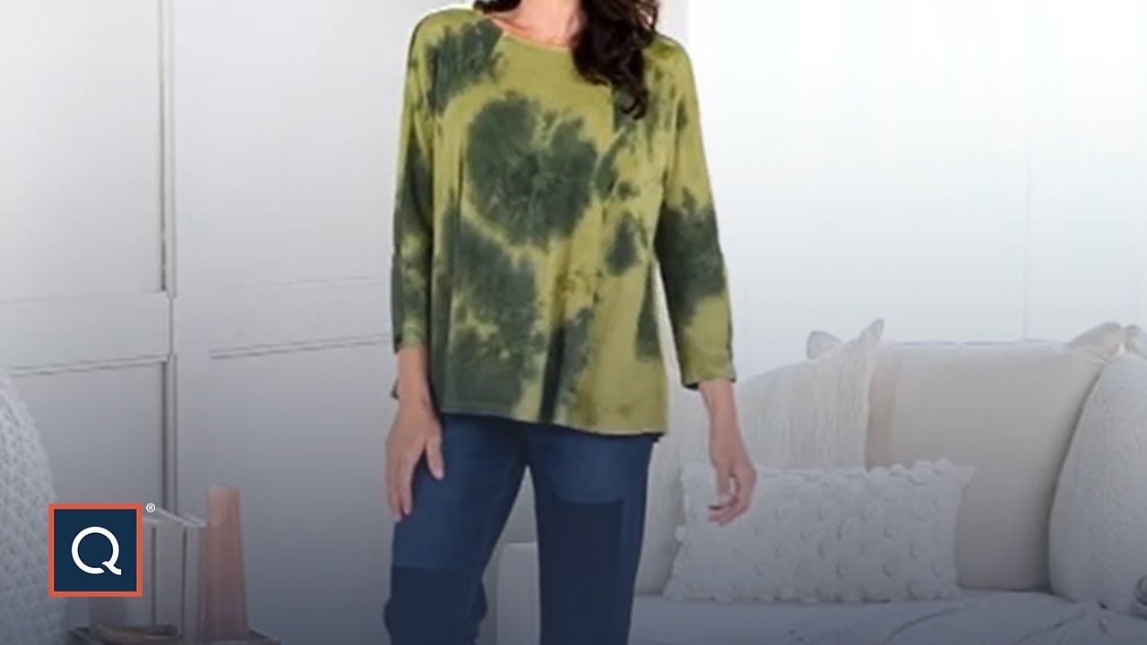 LOGO by Lori Goldstein Brushed Knit Tie Dye Dolman Top | QVC - YouTube