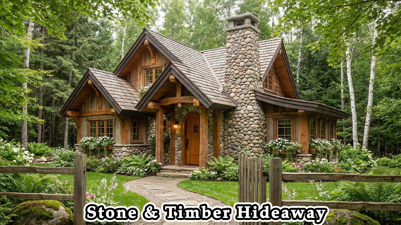 Stone & Timber Hideaway | Cozy Woodland Cottage Tour Fairytale
