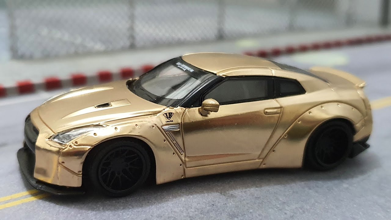 MINI GT LB-WORKS Nissan GT-R (R35) Satin Gold Type 1, Rear Wing