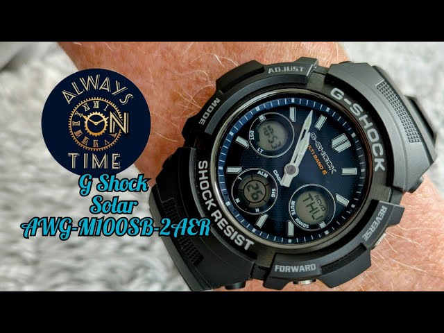 Casio G Shock Solar AWG-M100SB-2AER BEAUTIFUL BLUE DIAL - YouTube