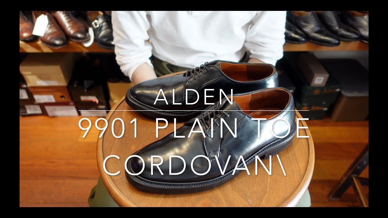 オールデン 9901 外羽根プレーントゥ ブラック コードバン サイズ9D