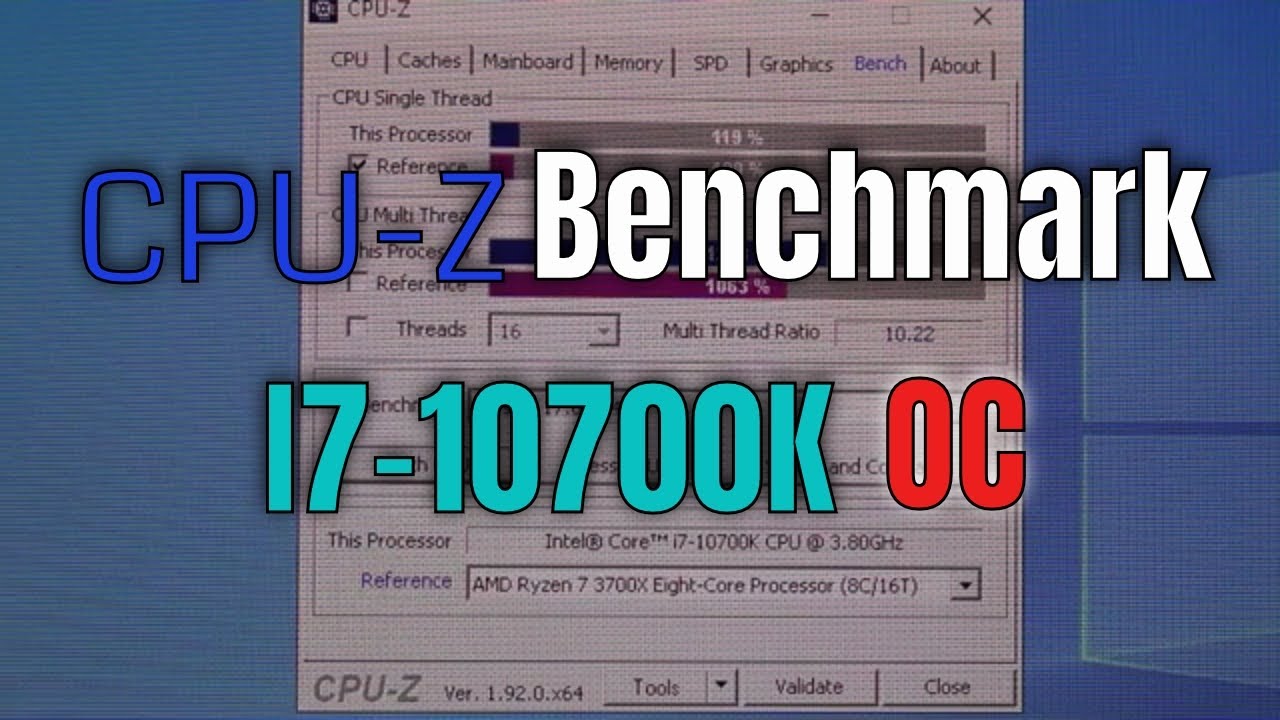 CPU-Z Benchmark Intel I7-10700K 5.20ghz VS Ryzen 7 3700X VS Intel
