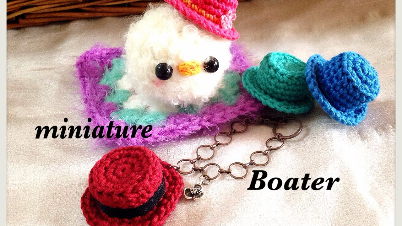 Tiny hat ☆ How to knit a miniature boater hat ☆ For handmade