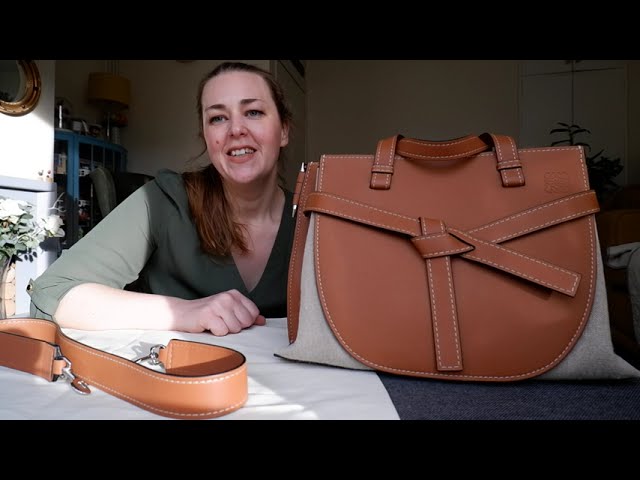 Loewe Gate Top Handle Bag in Tan Calf Skin & Canvas - Review - YouTube