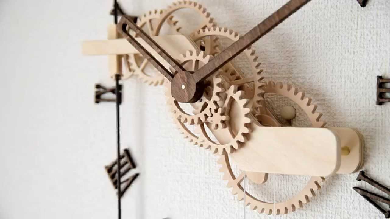 Wooden Pendulum Clock -simple- 木の歯車で作る振り子時計【木時計