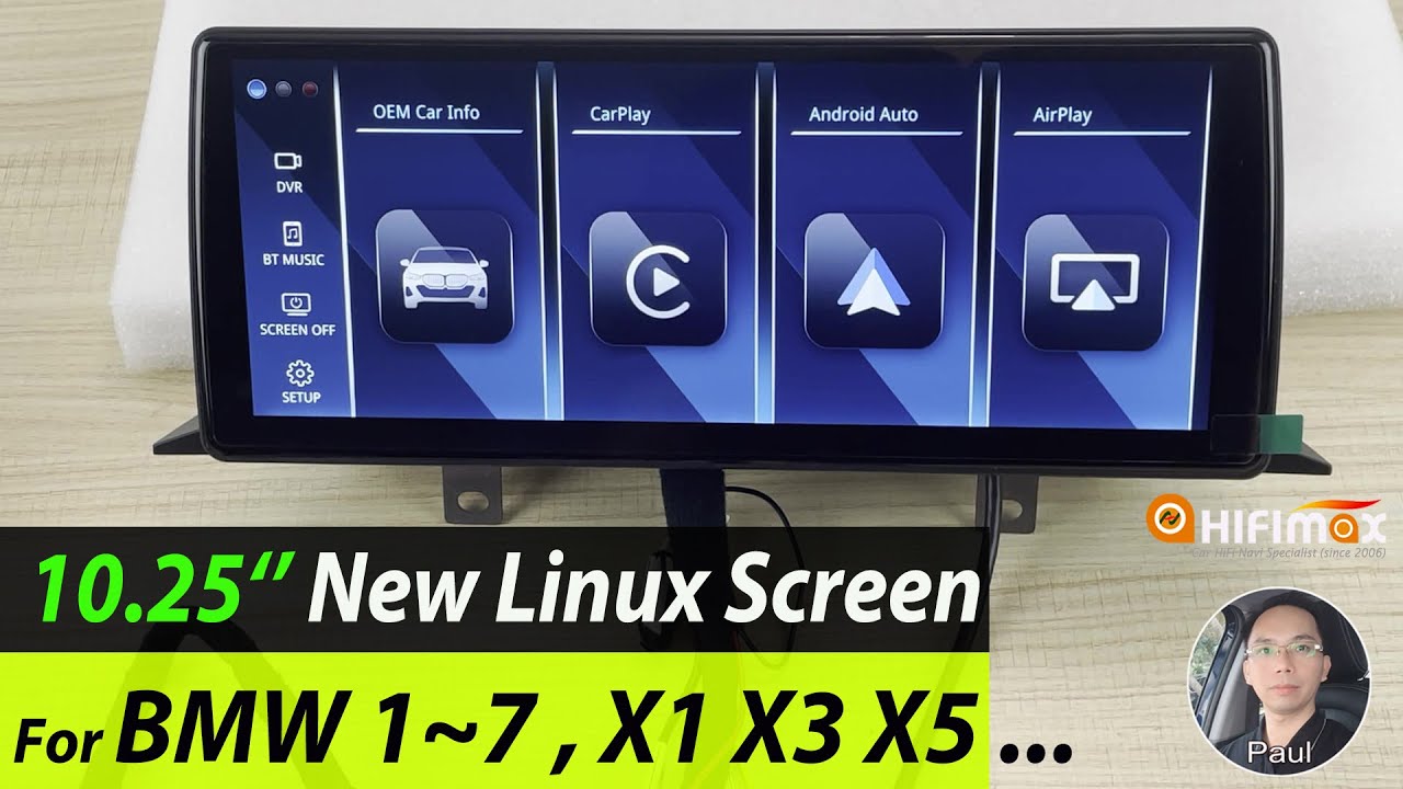 10.25 inch New BMW Linux CarPlay Android Auto Touch screen for BMW