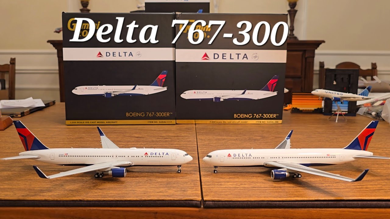 Gemini Jets 1/200 Delta 767-300ER DOUBLE Unboxing + Comparison 4K