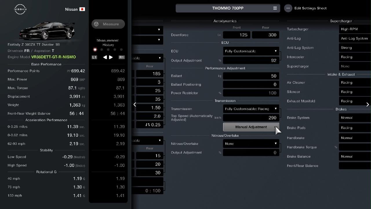 Gran Turismo 7 Engine Swap Nissan Fairlady Z 300ZX TT 2 Seater '89