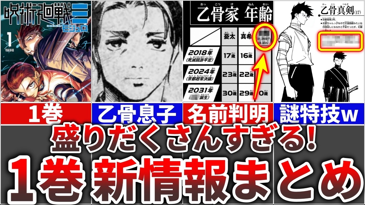 呪術廻戦モジュロ】1巻のオマケまとめてみた!!キャラの新情報&乙骨の