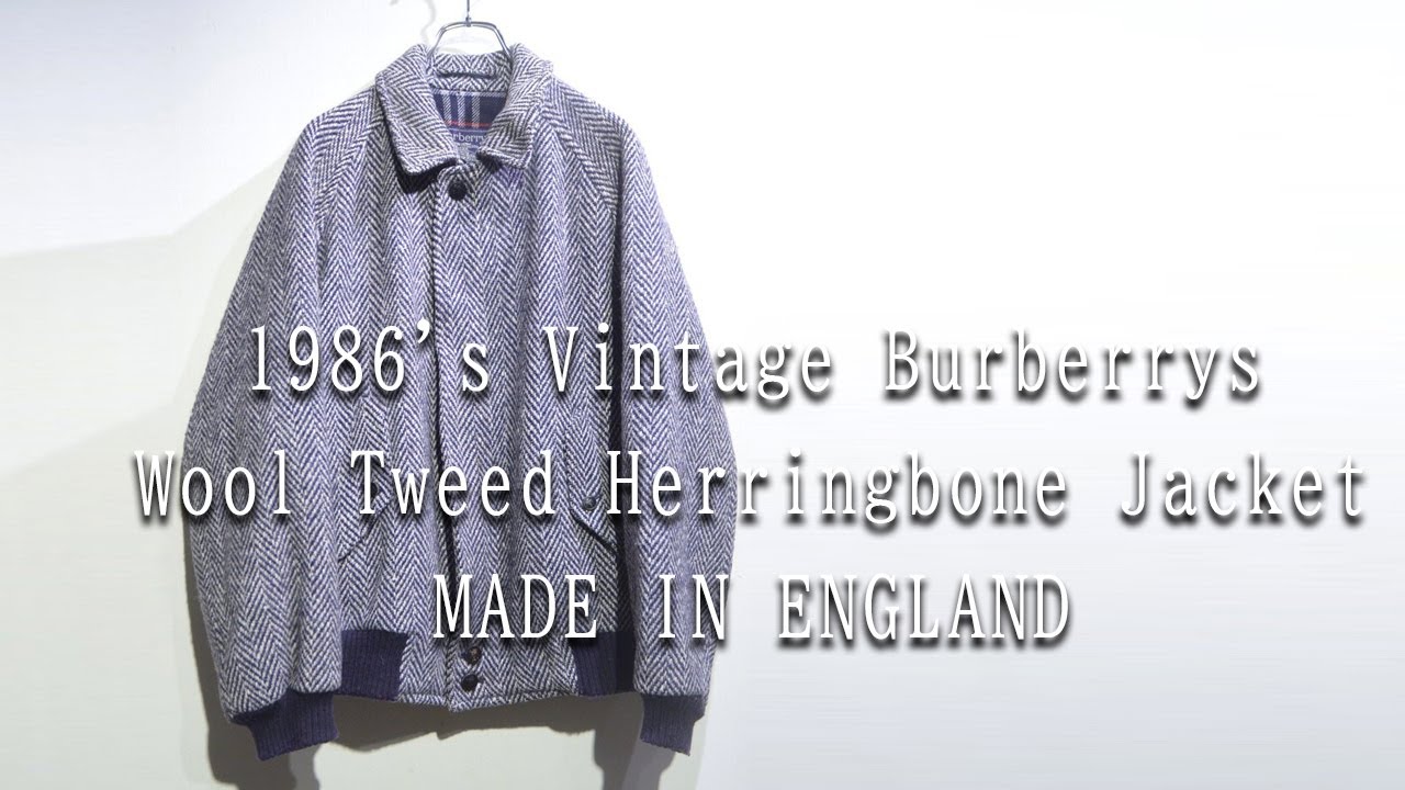 1986's Vintage Burberrys Wool Tweed Herringbone Jacket