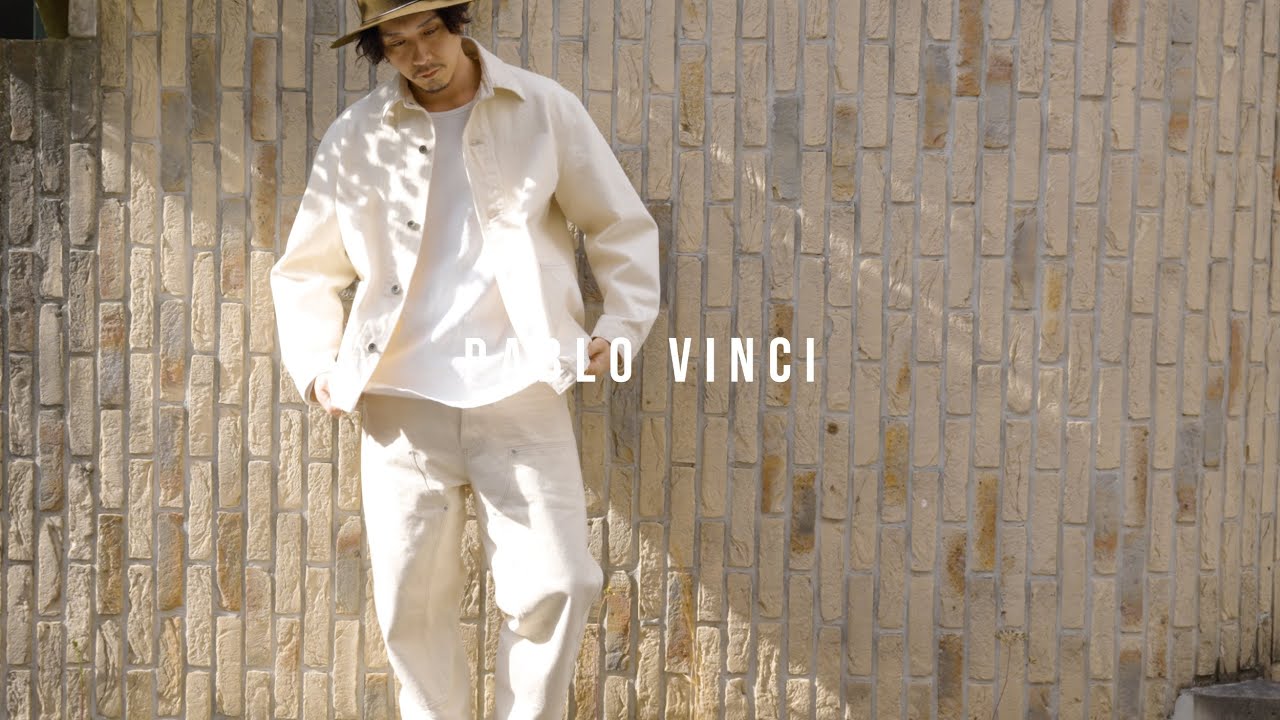 PABLO VINCI] Off-white denim coverall and double knee pants. - YouTube