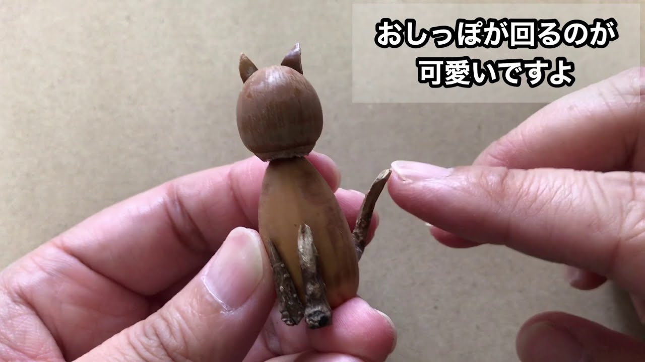 どんぐりで工作『猫ちゃんを作ろう』どんぐり劇場vol.12 - YouTube