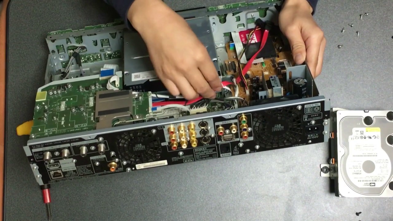ソニーブルーレイレコーダBDZ-X90 分解 HDD ドライブ取り外し - YouTube