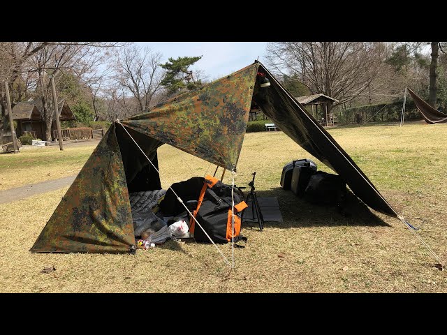 ドイツ軍パップテントで今シーズン初のキャンプツーリング始動！！3/21