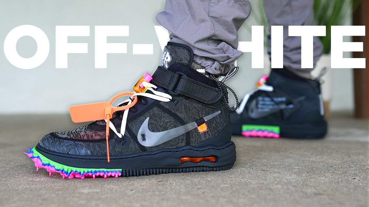 OFF WHITE Nike Air Force 1 Mid REVIEW & On Feet - YouTube