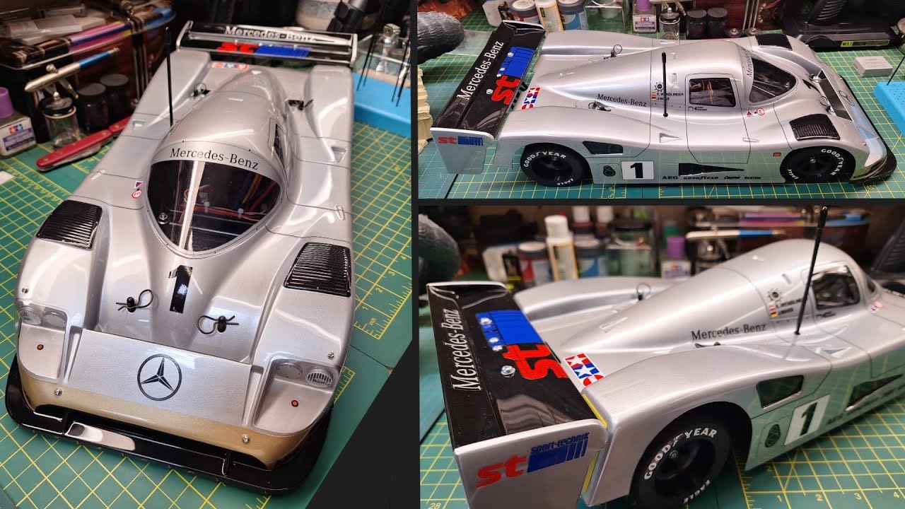 Tamiya 1990 Mercedes-Benz C11 47484, Paint & Finish - YouTube