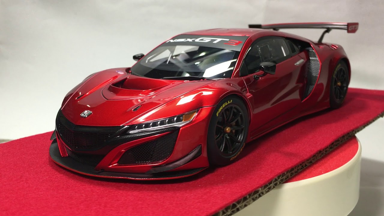 AUTOart 1/18 Honda Nsx Gt3 2018 Hyper Red - YouTube