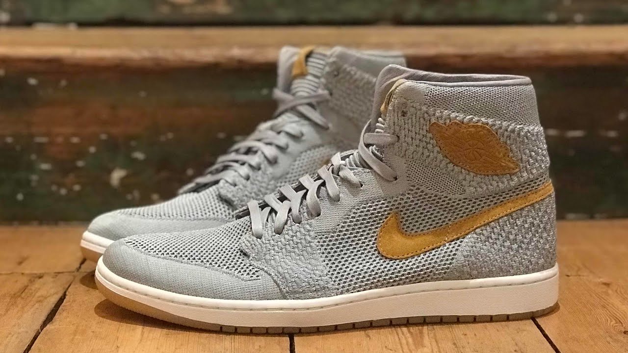 Nike Air Jordan 1 Retro High 'Wolf Grey' Flyknit Sneaker Unboxing