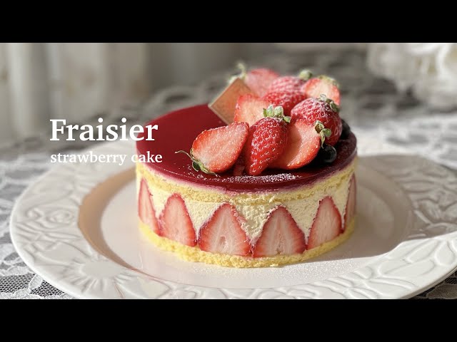 フレジェ】の作り方♡ Let's make Fraisier ! いちごモリモリ