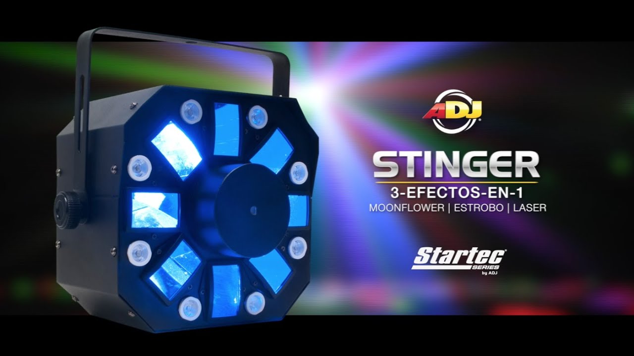 ADJ Stinger (3-FX-In-1) Moonflower, Strobe, Laser