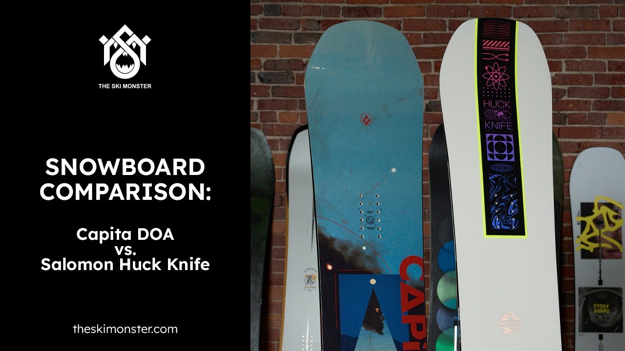 Snowboard Comparison: Capita DOA vs. Salomon Huck Knife - YouTube