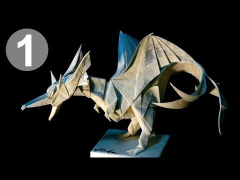 Part1/4 : How to fold Origami Fiery Dragon ver.2 摺紙噴火飛龍第二