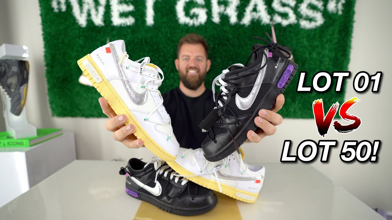 OFF WHITE Dunk Lot 1 VS Lot 50! Review And ON FEET - YouTube