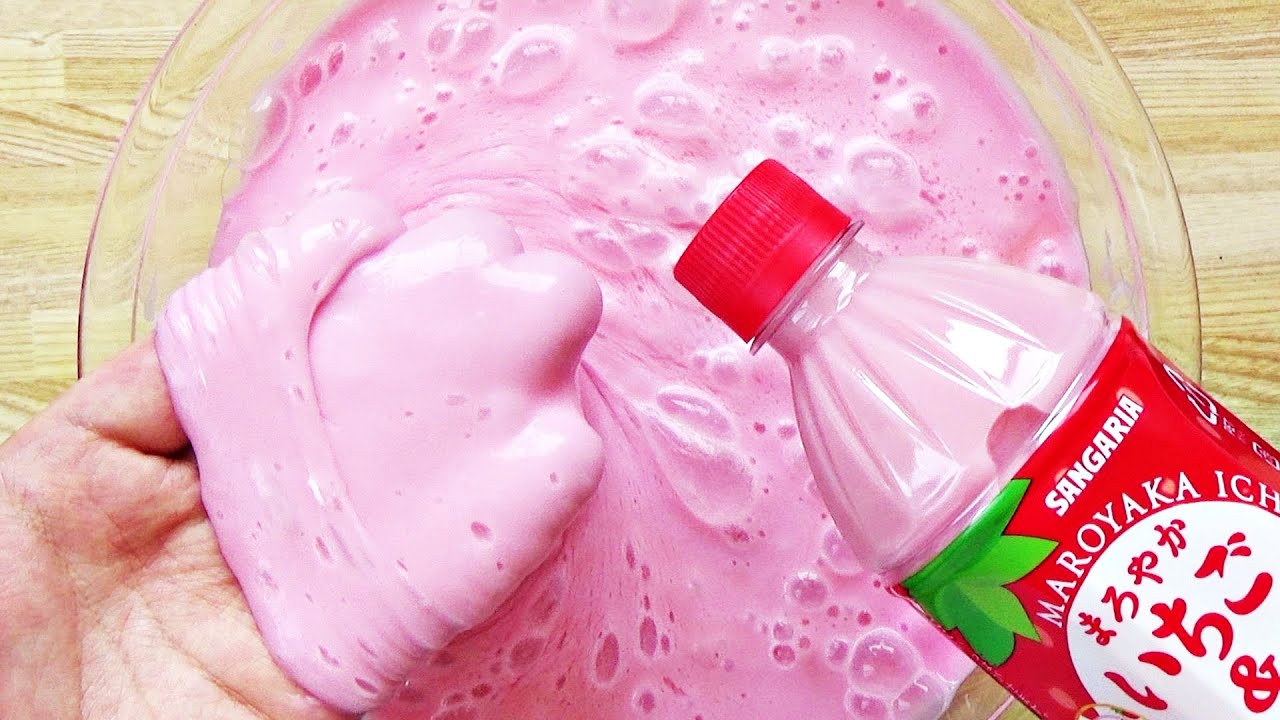 DIY】Making Strawberry Milk Jiggly Watery Slime! - YouTube