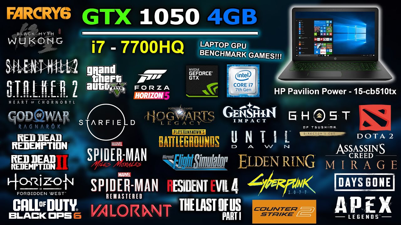 GTX 1050 + i7-7700HQ Tested 30 Games In 2025 || HP Pavilion Power