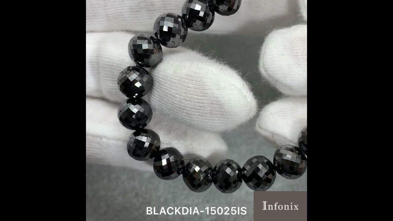 最高品質]ブラックダイヤモンドブレスレット（約9mm）☆現品動画あり