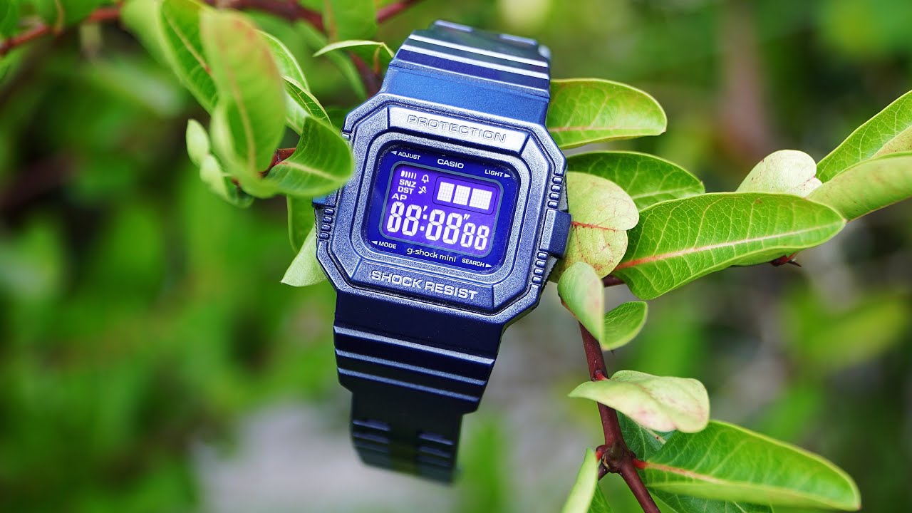 Casio G-Shock GMN-550-2DR Blue Mini Square model watch unboxing