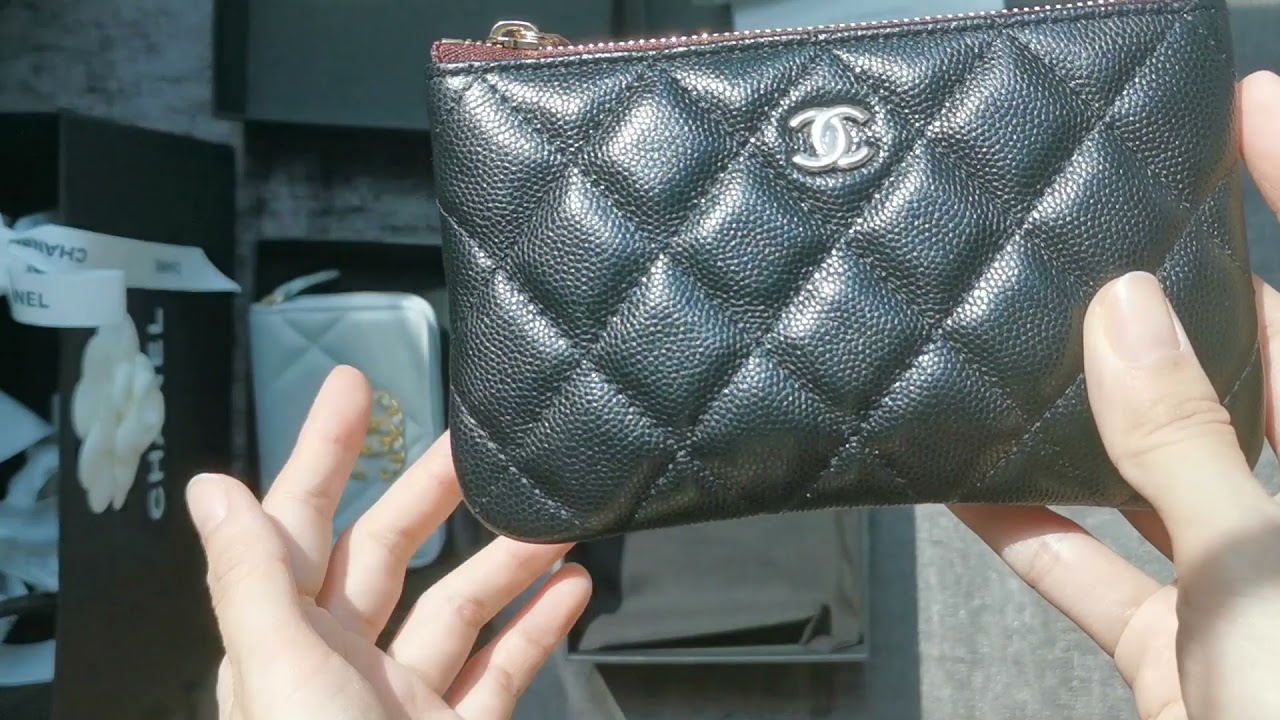 CHANEL SLG comparison l what fits in the mini o case & zipped coin