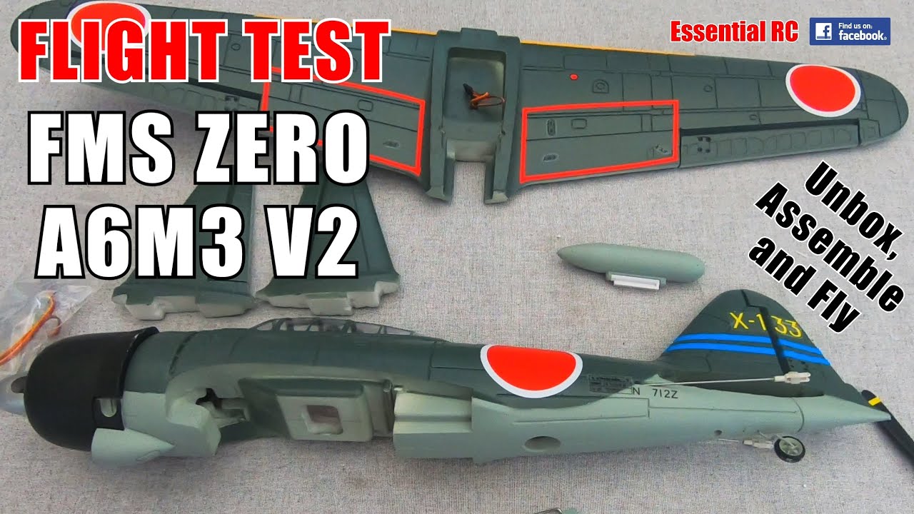 UNBOX, ASSEMBLE and FLY ! FMS ZERO A6M3 V2: ESSENTIAL RC FLIGHT
