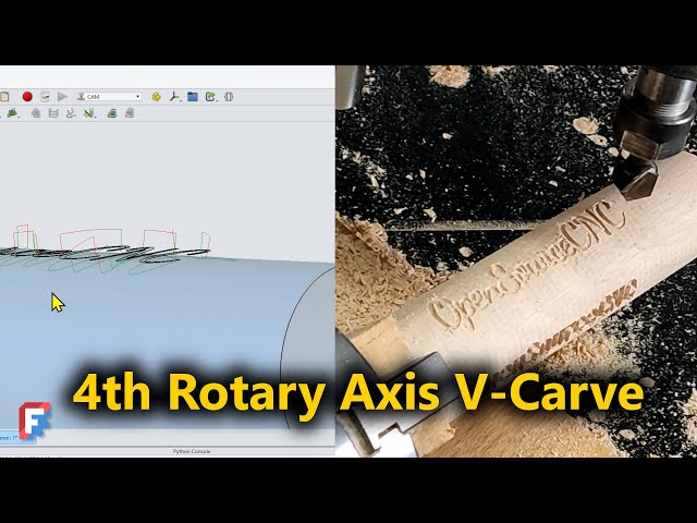 V-Carve Text on a Cylinder | 4-Axis CNC Tutorial in FreeCAD 1.1