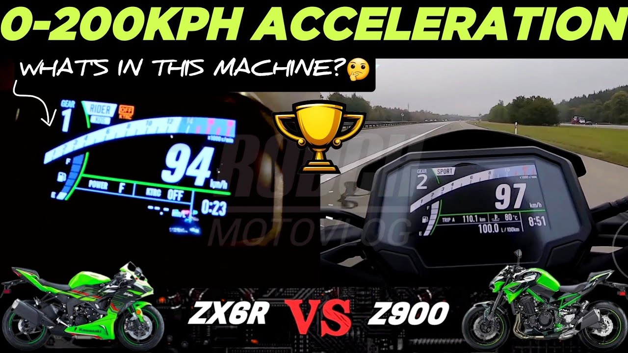 2024 Kawasaki ZX6R 🆚️ Kawasaki Z900 | 0-200kph Acceleration